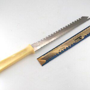 Vintage Ice Bread Meat Saw Knife with Bakelite Handle & Original Sheath – 15"